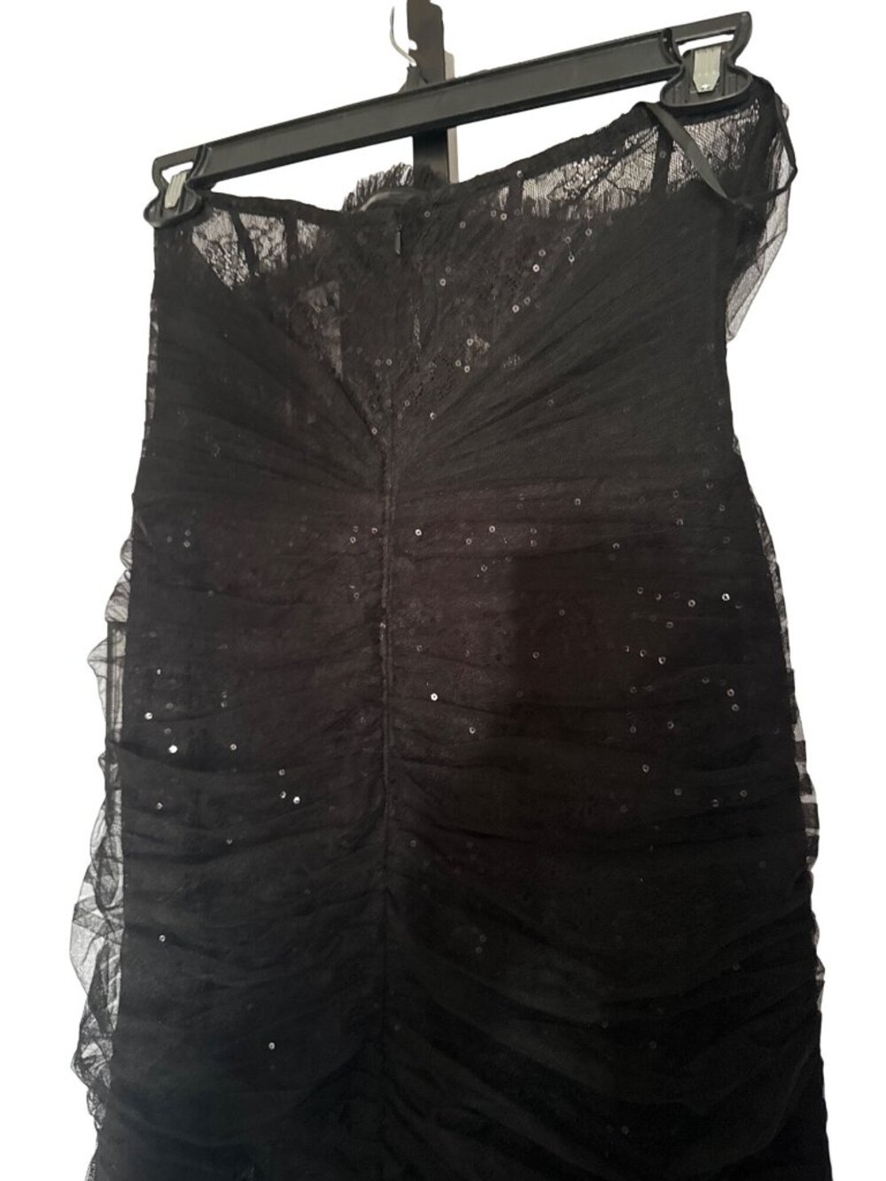 NWT Betsy & Adam Sequined Lace Corset Gown Black Size 12 - Picture 7 of 11